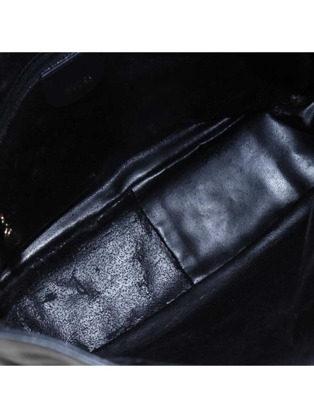 Authentic GUCCI Bamboo Shoulder Bag Leather 2way Black Gold 001 1705 1638 - Picture 2 of 16